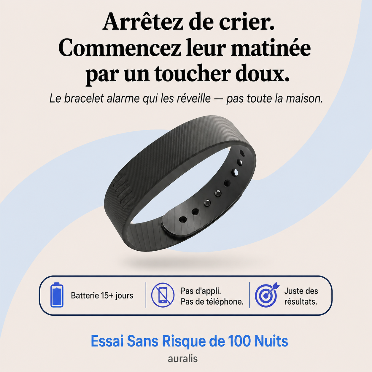 Auralis - Bracelet réveil à vibration silencieuse