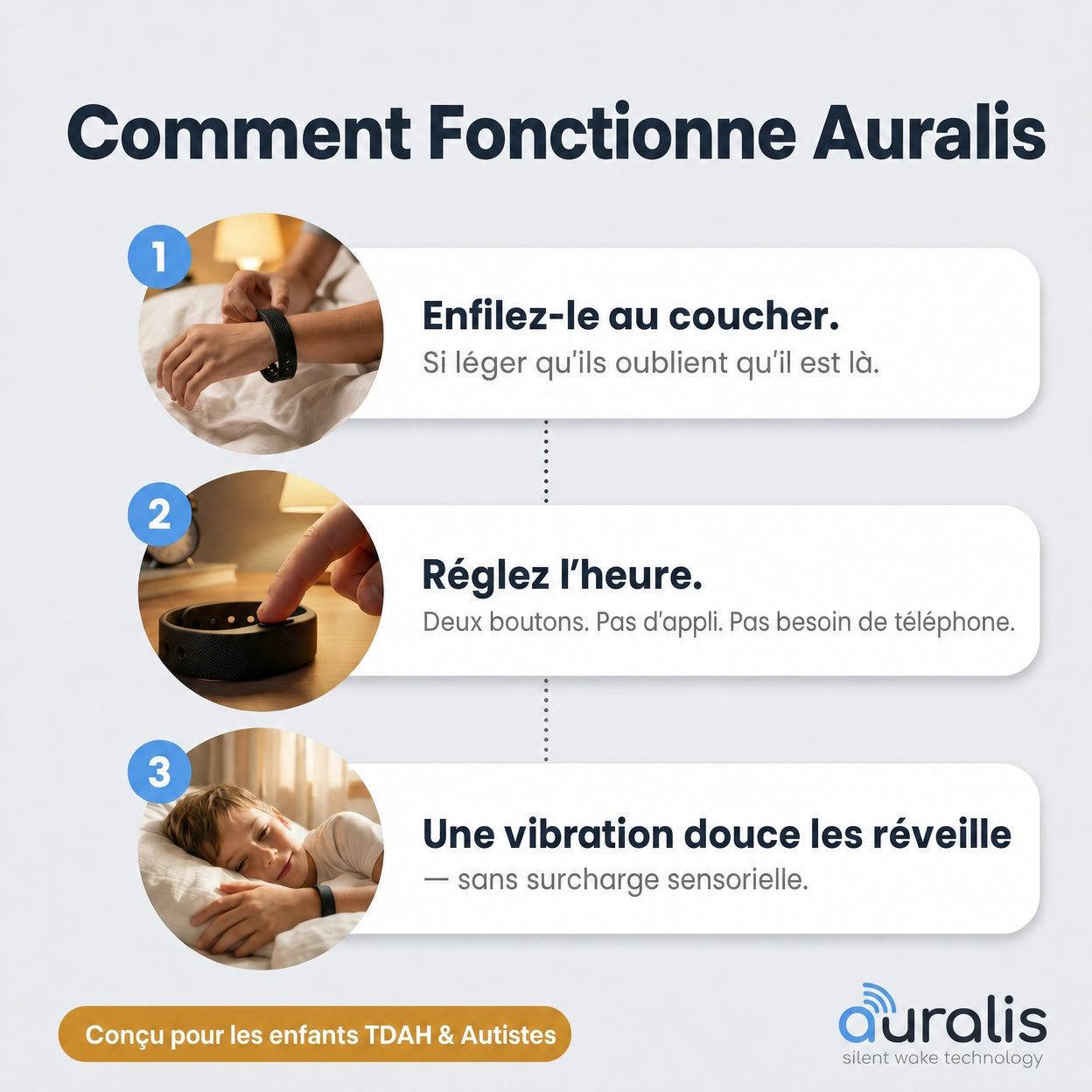 Auralis bracelet réveil silencieux — visuel 8